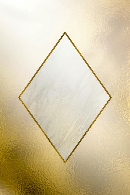 Rhombus gold frame mobile phone wallpaper vector - 1216183