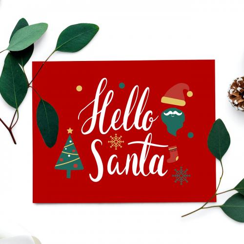 Hello Santa Christmas card mockup - 519961