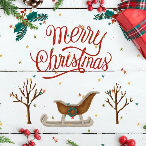 Merry Christmas greeting card mockup - 519967