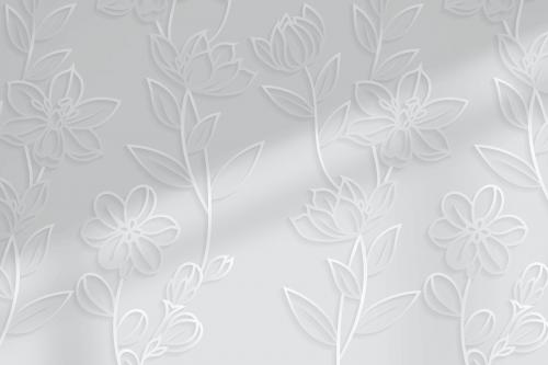 Silver floral pattern background vector - 1218080