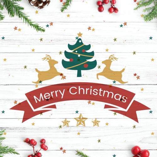 Merry Christmas greeting card mockup - 519974