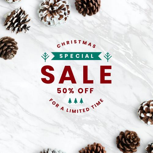Special 50% Christmas sale sign mockup - 519983
