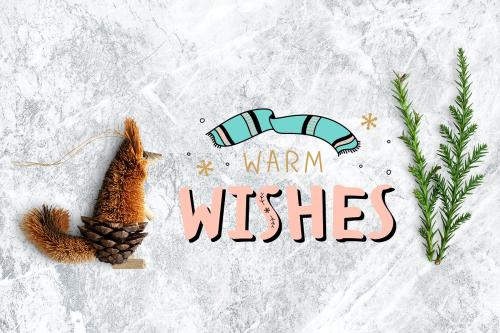 Warm wishes Christmas card mockup - 519991