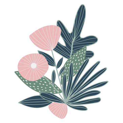Botanical pastel flower doodle print transparent png, remix from original artwork. - 2274310