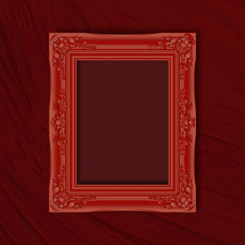 Red frame on a red wall vector - 1223640