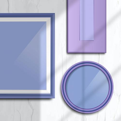 Purple frame on a wall vector set - 1223665