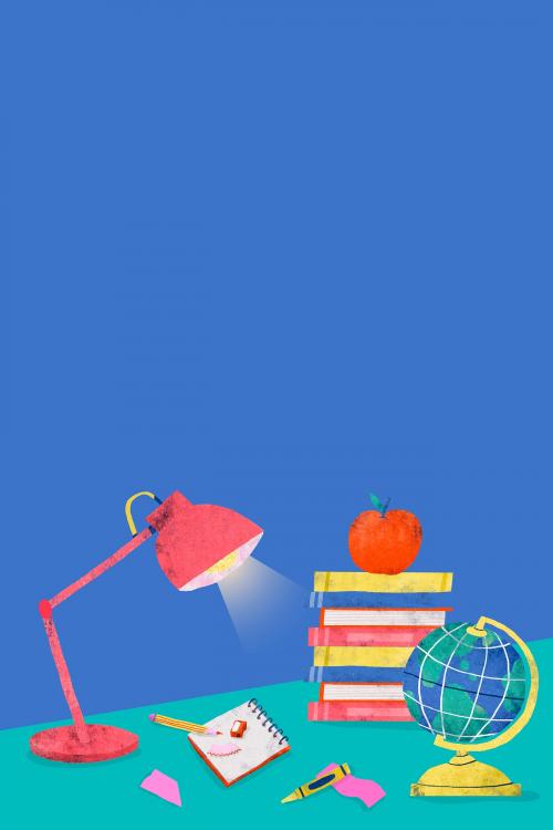 Blue back to school study table vector - 1224966