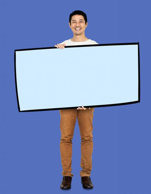 Man holding a blank board - 504050