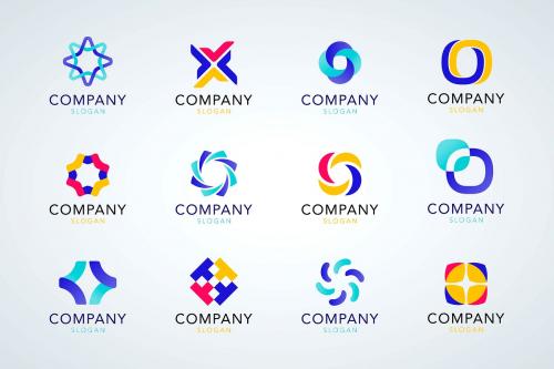 Colorful company logo collection vector - 1199885