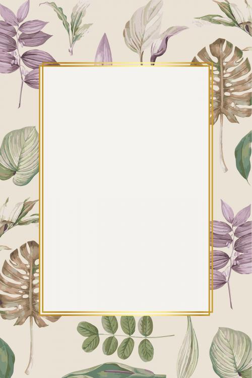 Rectangle frame on a tropical background vector - 1200118