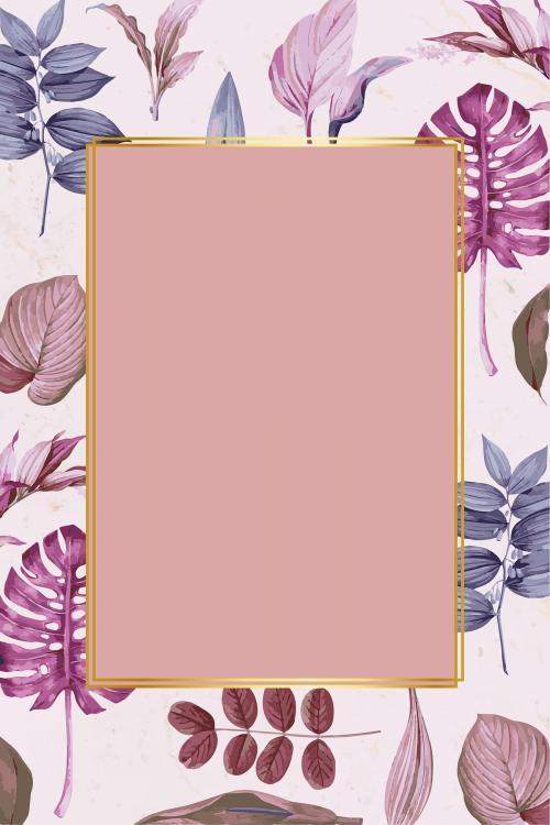 Rectangle frame on a tropical background vector - 1200160