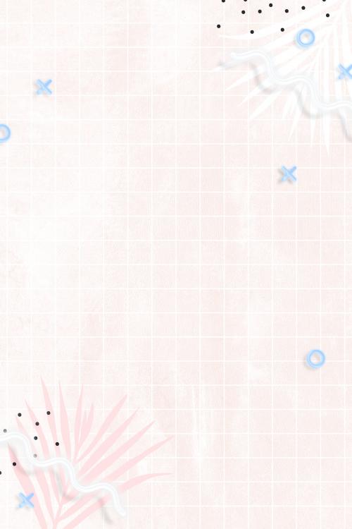 Botany pink grid Memphis background - 2225063
