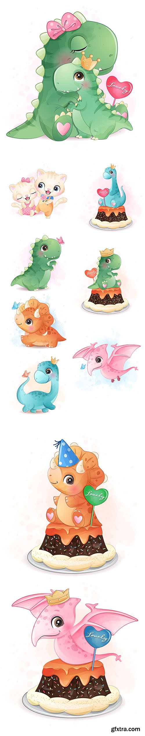 Little Cute Cartoons Animals Illustrations Vol 3