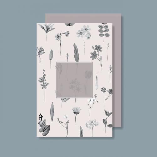 Blank floral card design vector - 1201151