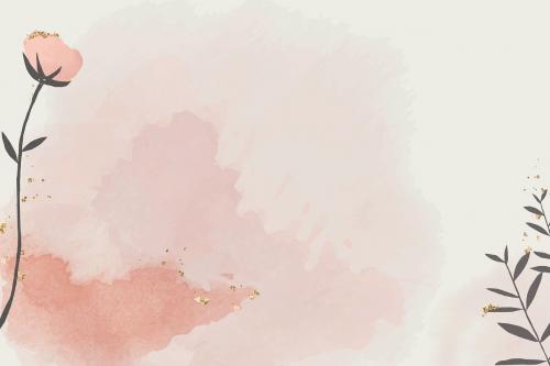 Watercolor paper with floral design vector - 1201179