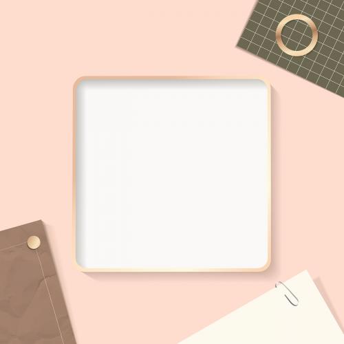 Square frame on a notepaper background vector - 1206195