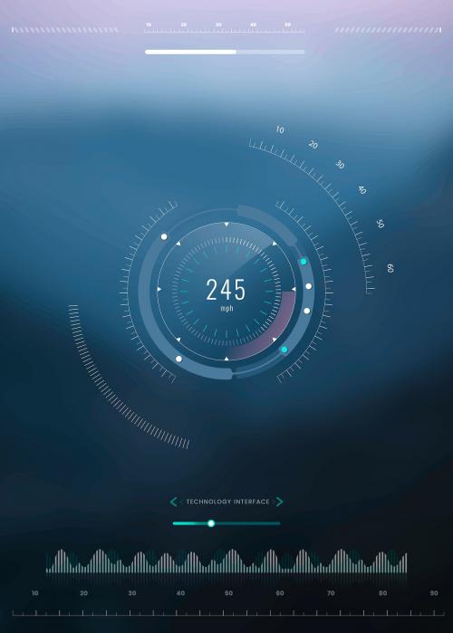 Velocity technology interface template design elements vector - 1206967