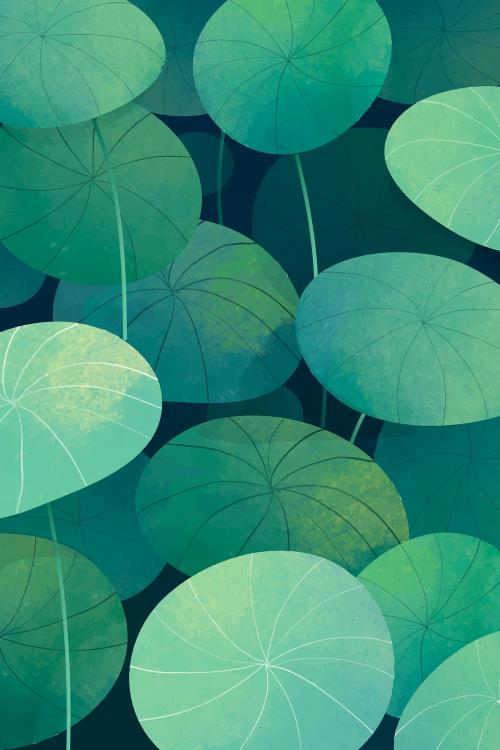 Green leafy pennyworth background vector - 1209160