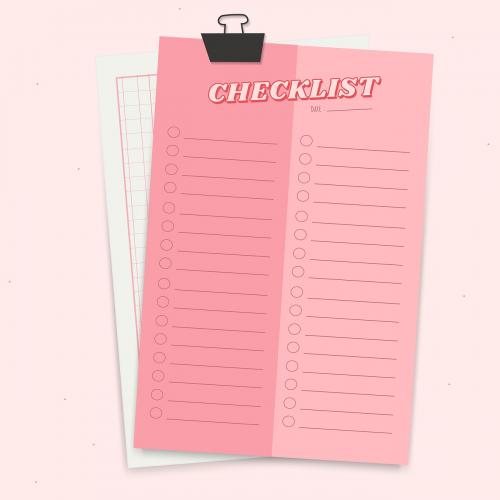 Pink notepad planner vector - 1209446