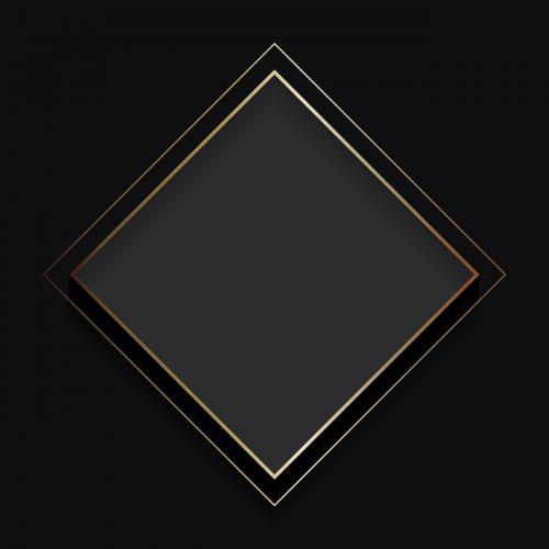 Blank square black abstract frame vector - 1209488