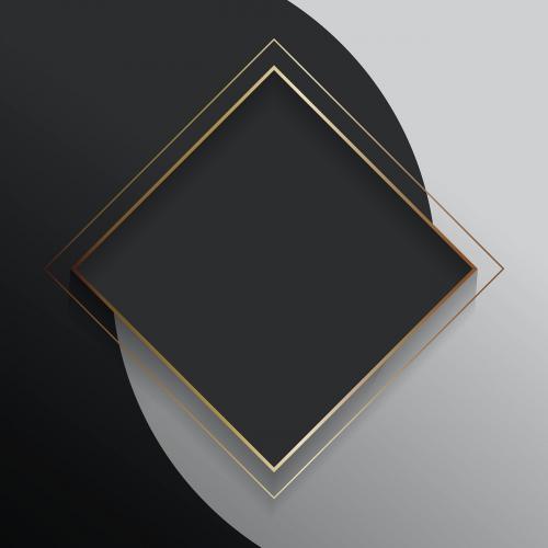 Blank square black abstract frame vector - 1209495