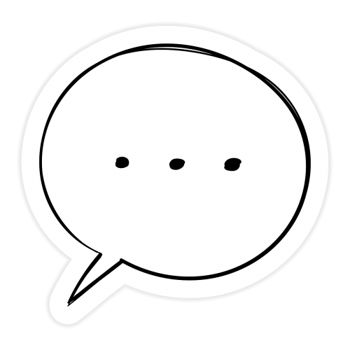 Black and white speech bubble sticker transparent png - 2034586