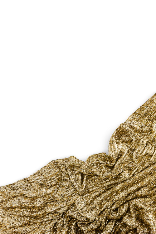 Golden sequin fabric texture with transparent background - 2035741