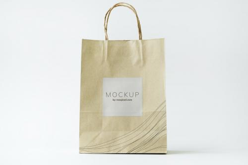 Brown paper bag design mockup - 502976