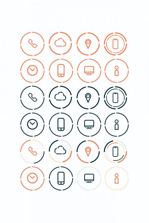 Computer icons and symbols vector collection - 1188091
