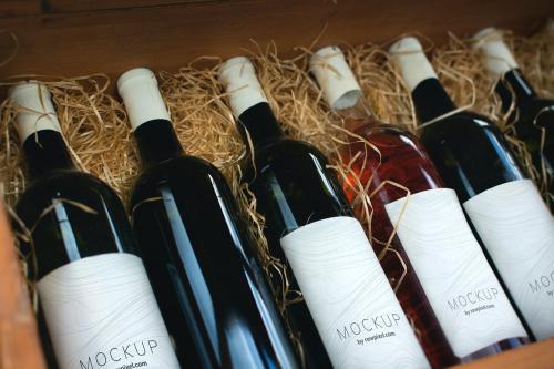 Collection of wine bottle mockups - 502980