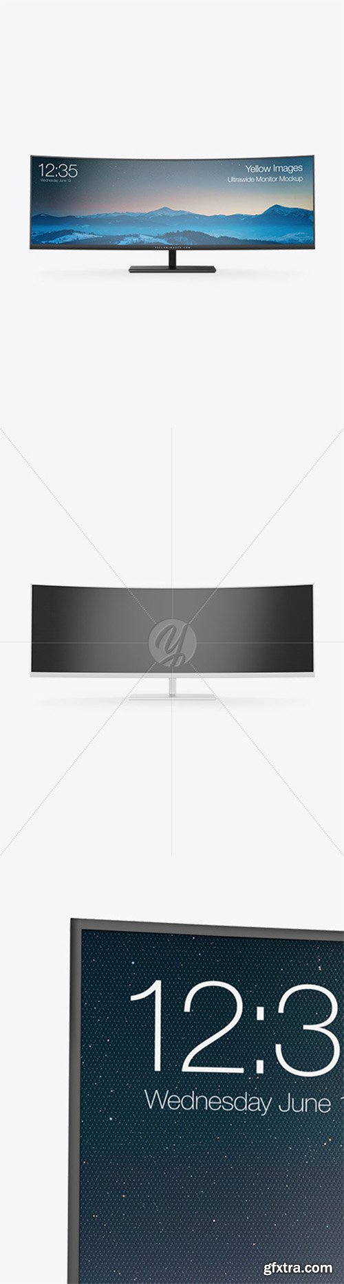 Curved Ultrawide Monitor Mockup - Front View 61351