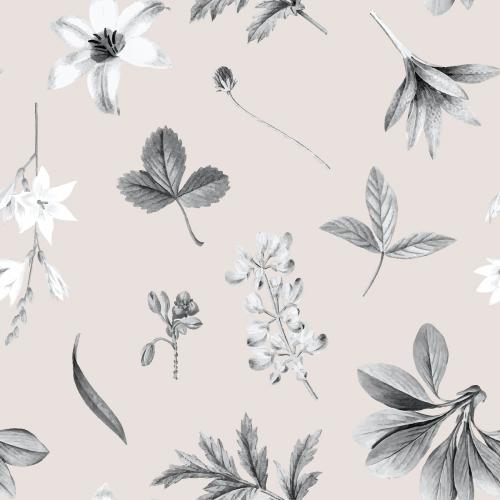 Pink floral wallpaper design vector - 1201112