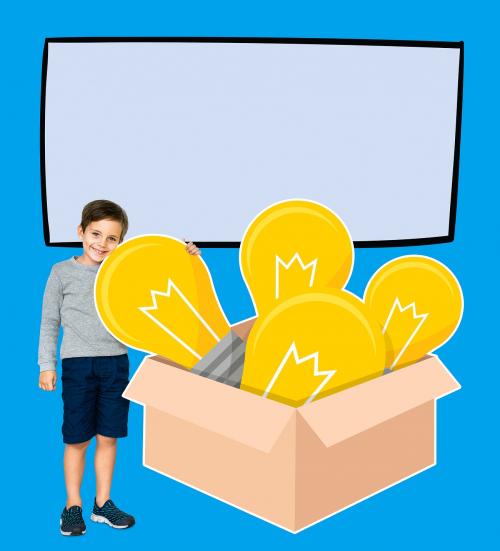 Boy with light bulb props - 503865