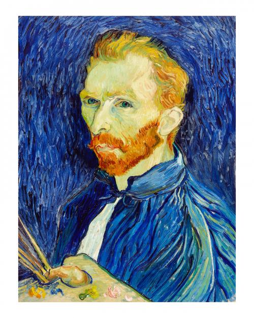 Self-portrait illustration wall art print and poster design remix from original painting by Vincent Van Gogh. Digitally drawing by rawpixel. - 2267307