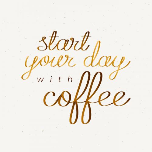Start your day with coffee badge vector - 1202913