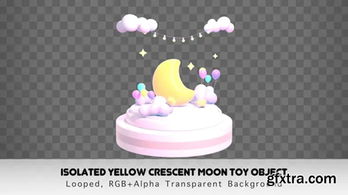 Videohive Isolated Yellow Crescent Moon Toy Object 27061186