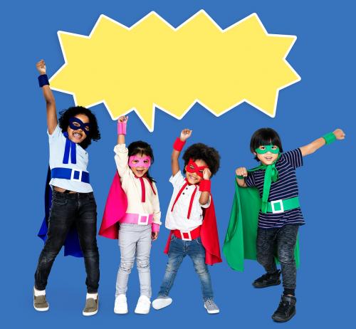 Cute kids wearing superhero costumes - 503905