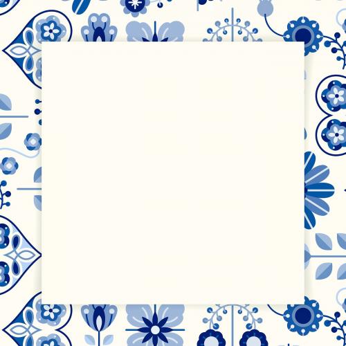 Folk art patterned frame template vector - 1205144