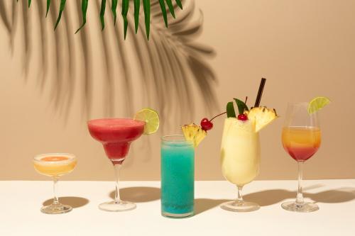 Mix of retro cocktails on a bar counter - 2274795
