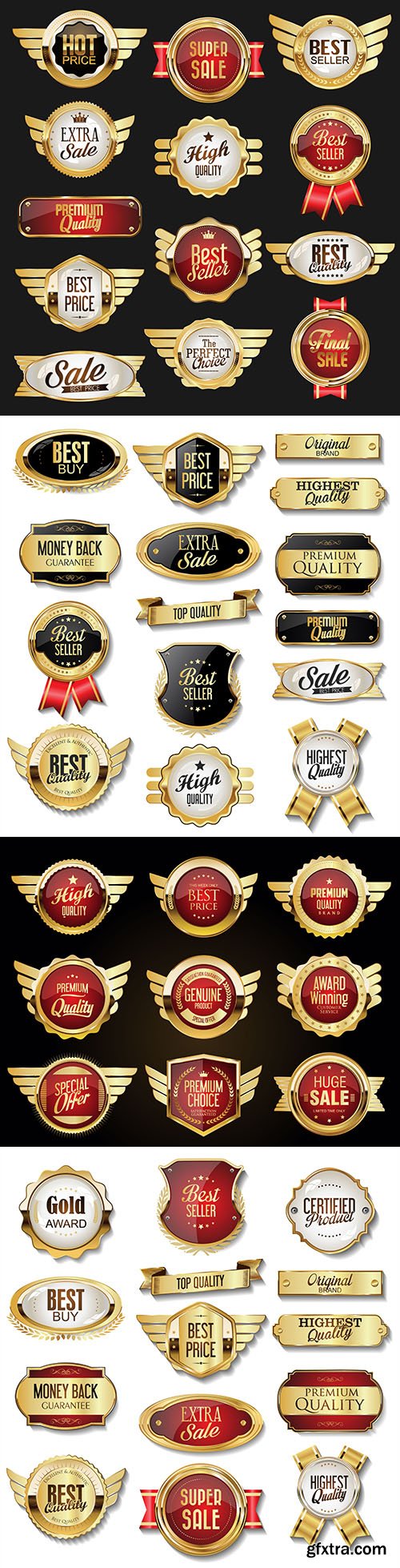 Luxury premium gold badges and labels collection 8