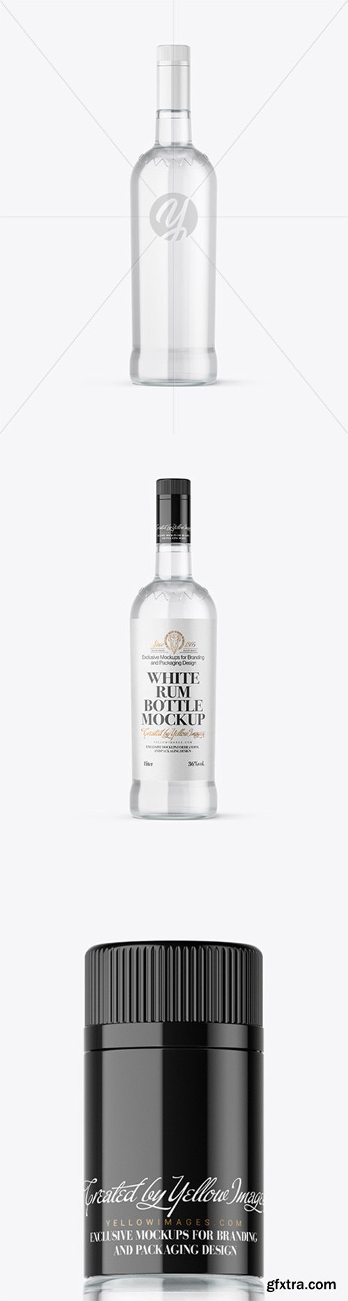 Clear Glass White Rum Bottle Mockup 61483