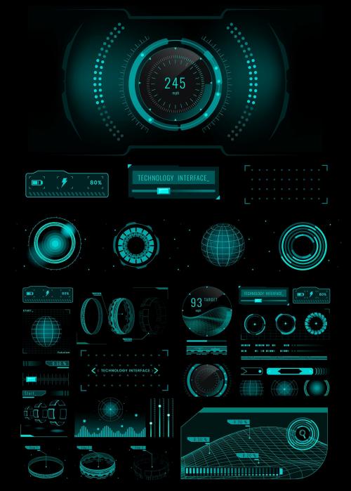 Velocity technology interface template design elements vector - 1206956
