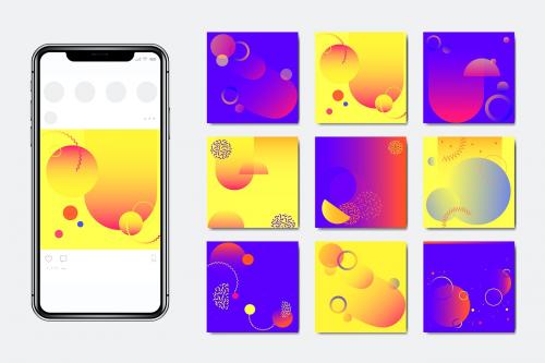 Colorful marketing abstract background vector set - 1208265