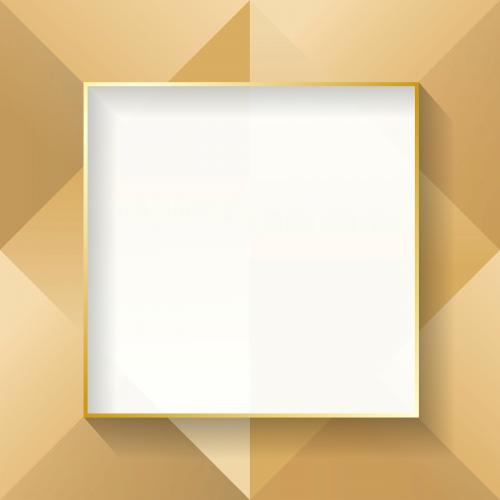 Blank square beige abstract frame vector - 1209527