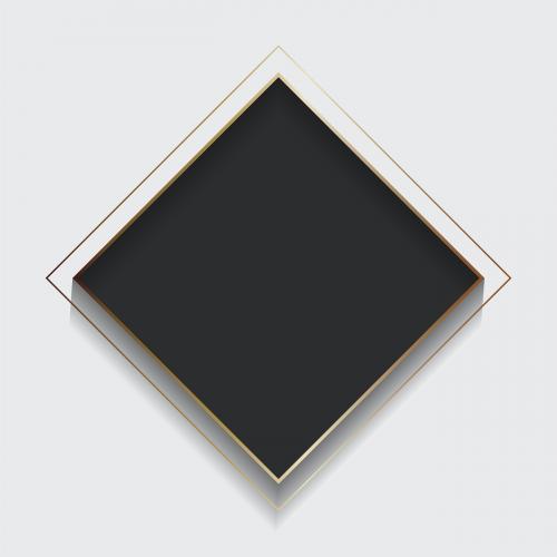 Blank square black abstract frame vector - 1209558
