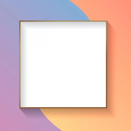 Blank square colorful abstract frame vector - 1209570