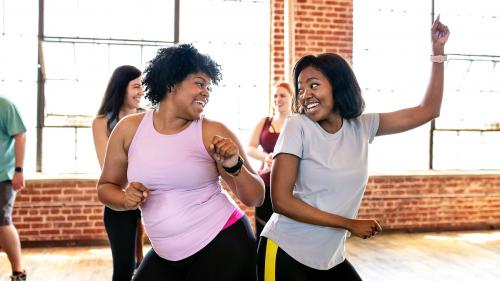 Diverse people in an active dance class - 2046426