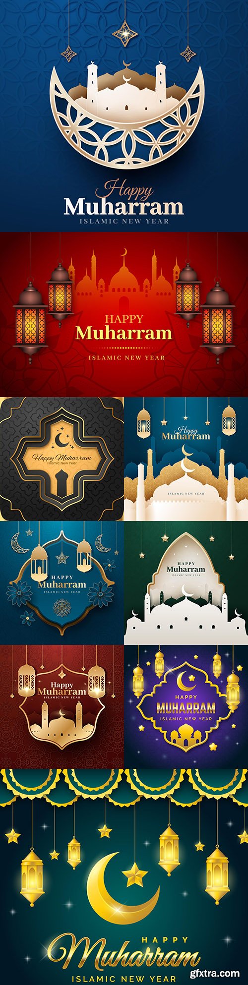 Happy Muharram Islamic New Year illustration