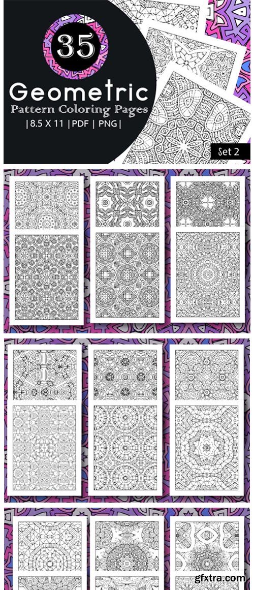 35 Geometric Pattern Coloring Set 2 4320989
