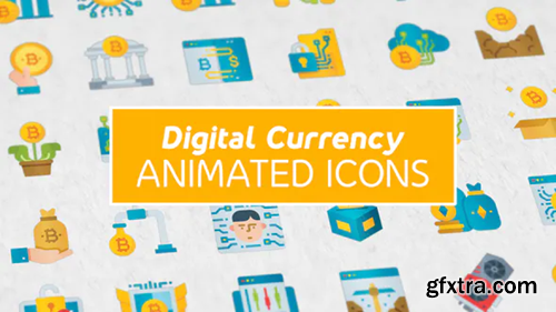 Videohive Digital Currency Modern Flat Animated Icons 26851058